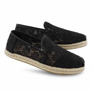 Toms' Black Lace Deconstructed Alpargata Rope